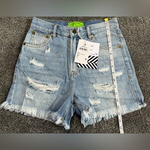 NWT~Sandrine Rose x Free People Bermuda Denim Shorts Sz 24 Women Color Rock Blue